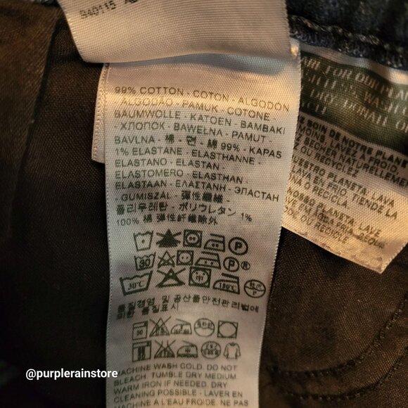 Levi's Skinny Bermuda Shorts Size 12 Mid Rise Cut Off Button Flap Stretch Denim - Picture 5 of 12